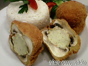 Rokforttal töltött gombafejek