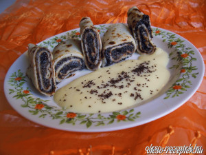 Mákos palacsinta vaníliás öntettel