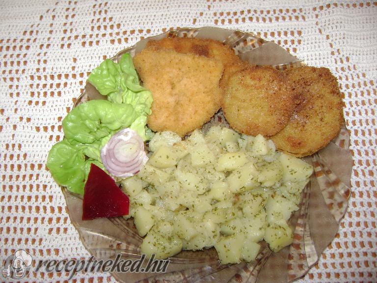 Rántott csirkemell körettel