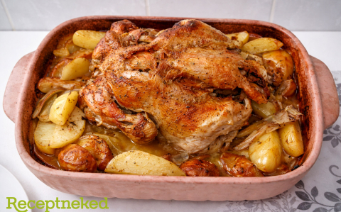 Csirke pataki tálban