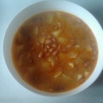 Tejfölös bableves kép