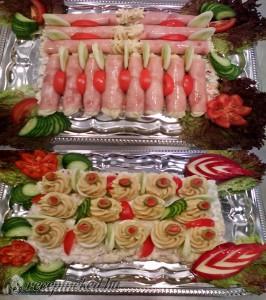 Sonkatekercses,töltött tojásos hidegtál