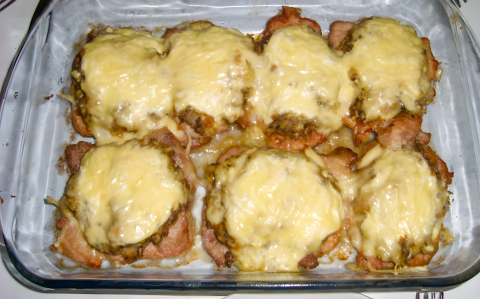 Sajtos-gombás karaj recept fotóval Sajtos-gombás karaj