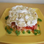 Túrós tésztával rakott lecsó kép