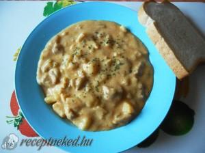 Zöldbabos burgonyás hús kép