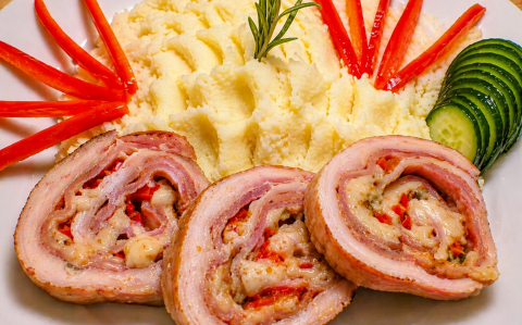 Krémsajtos pulykarolád