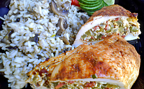 Pikáns töltött csirkemell