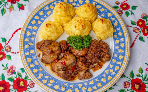 Csirkemáj hercegnő burgonyával