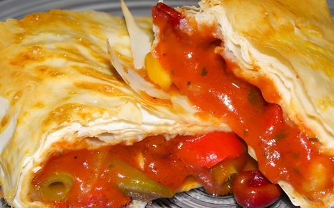 Mexikói zöldséges rétes bolognai szósszal recept fotóval Mexikói zöldséges rétes bolognai szósszal