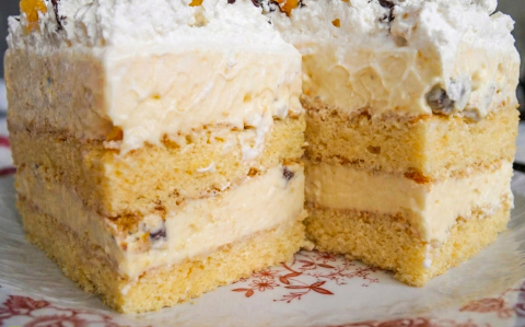 Narancsos oroszkrém szelet