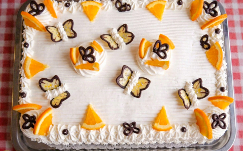 Narancsos oroszkrém szelet