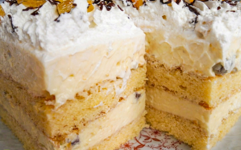 Narancsos oroszkrém szelet