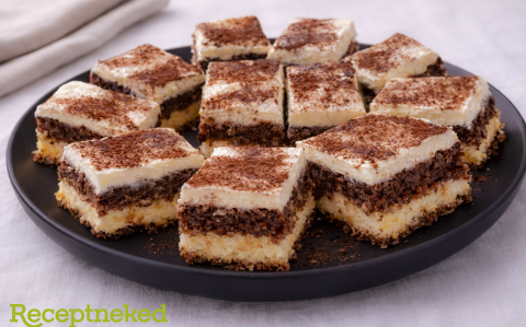 Kakaós-kókuszos bögrés szelet vaníliakrémmel