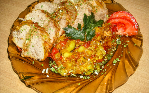 Lapocka lecsóágyon recept fotóval Lapocka lecsóágyon