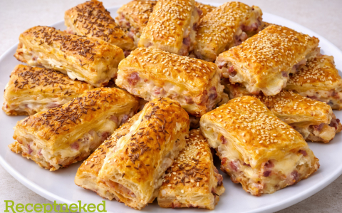 Sajtos, baconos stangli