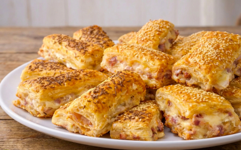 Sajtos, baconos stangli