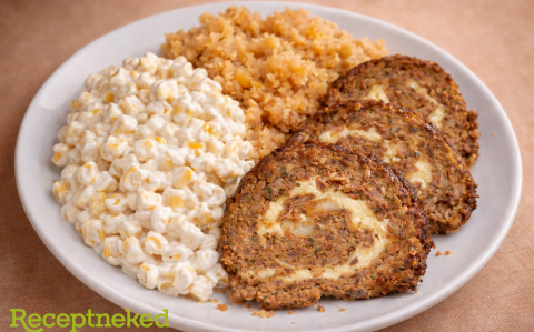 Füstölt sajttal töltött fasírt tekercs