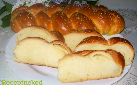 Foszlós, fonott, sós kalács recept fotóval Foszlós, fonott, sós kalács