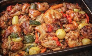 Csülök zöldségágyon