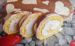 Szives tekercs kávés krémmel töltve