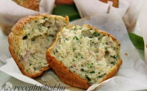 Medvehagymás-tonhalas muffin