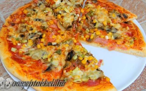 Házi “Songoku” avagy sonkás-gombás-kukoricás pizza