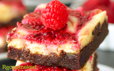 Málnás-krémsajtos brownie recept fotóval Málnás-krémsajtos brownie