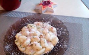 Vargányás- sonkás gnocchi