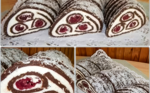 Tripla kókusztekercs meggyel