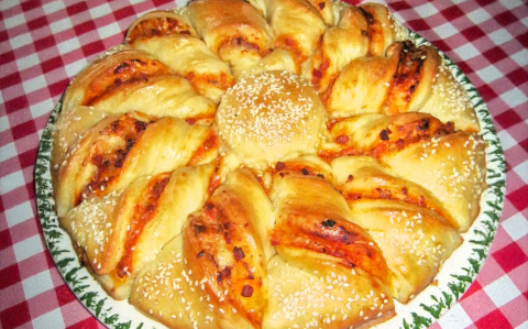 Pizza virág recept fotóval Pizza virág