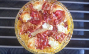 Juhtúrós-szalonnás puliszka