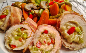 Sajtos göngyölt csirkemell