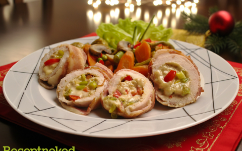 Sajtos göngyölt csirkemell