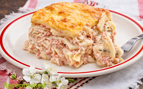 Sonkás rakott tészta