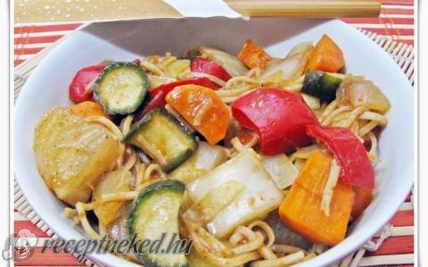 Csípős zöldségek wokban