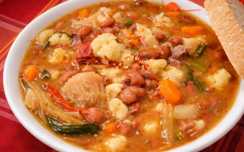 Bableves füstölt hússal