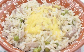 Szárnyas, zöldborsós rizs