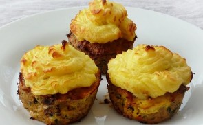 Fasírt muffin krumplipüré kalappal