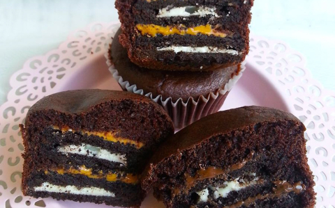 Oreós, mogyorókrémes muffin