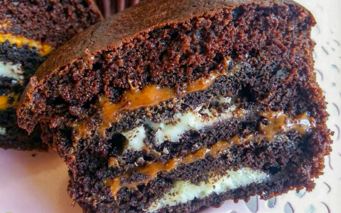 Oreós, mogyorókrémes muffin