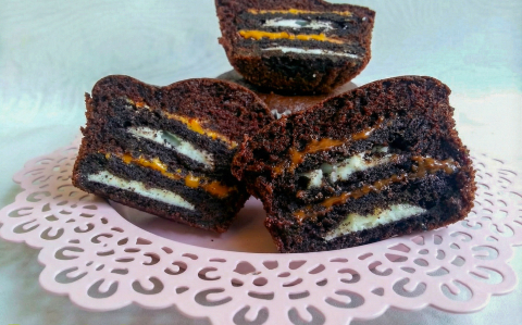 Oreós, mogyorókrémes muffin