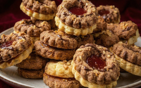 Kétszínű lekváros linzer