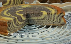 Túrós-mákos zebra torta