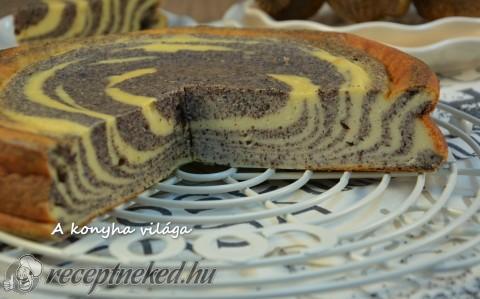Túrós-mákos zebra torta