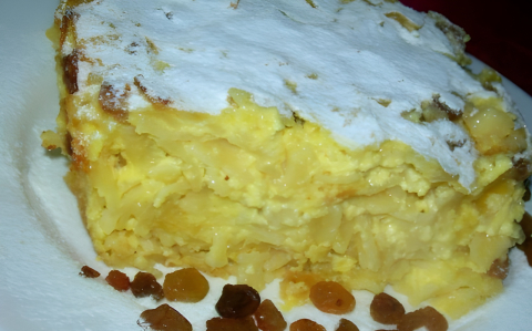 Édes, sült túrós tészta