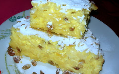 Édes, sült túrós tészta recept fotóval Édes, sült túrós tészta