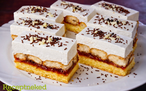 Babapiskótás–kávés szelet