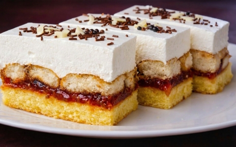 Babapiskótás–kávés szelet