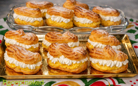 Eclair fánk házi főzött krémmel