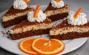 Narancsos-túrós kakaós szelet